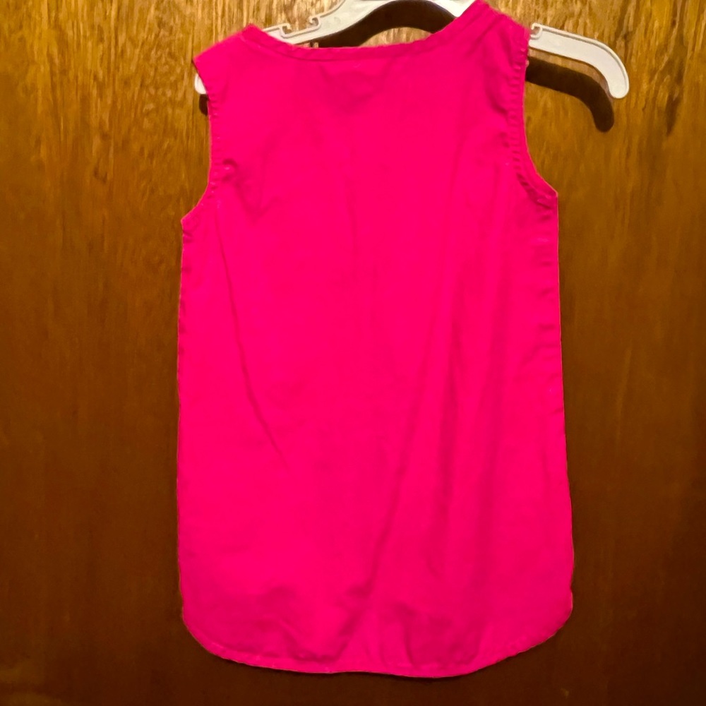 Girls summer shirt, Pink with white detail